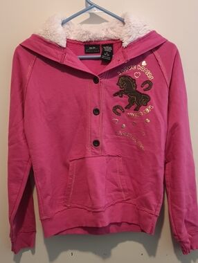 Bailey's Point Pink Hoodie with Sherpa Trim Size XL